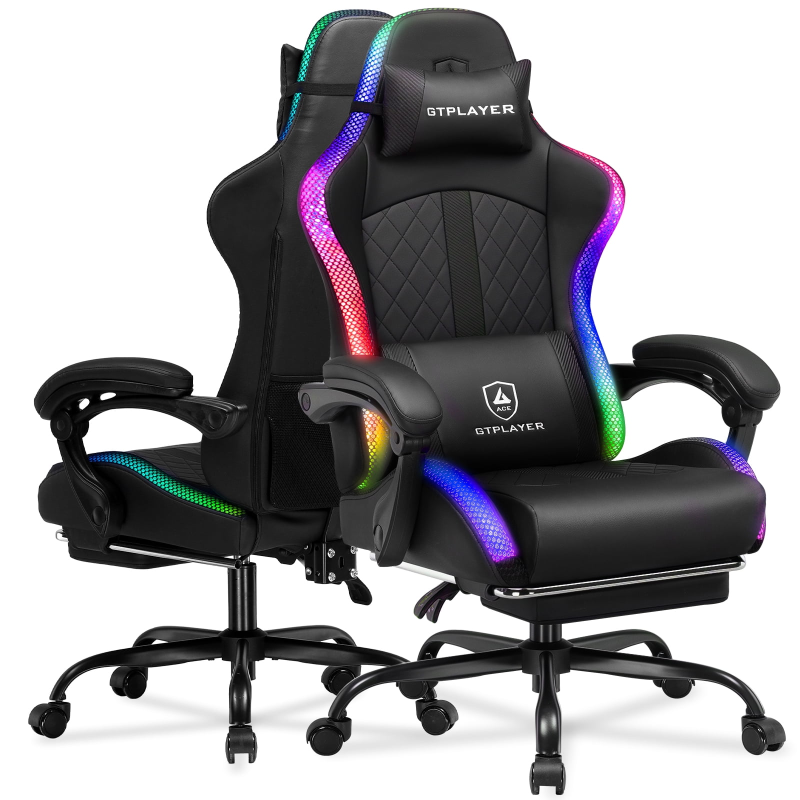 GTPLAYER RGB Gaming Chair, Computer Gamer Chair with Footrest and
