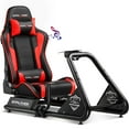 thumbnail image 1 of GTPLAYER Racing Simulator Cockpit Alloy Steel Adult Gaming Chair with Bluetooth Speakers, Red/Black, 1 of 8