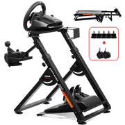 Gtplayer Sim Racing Wheel Stand Simulator Cockpit for Logitech and Thrustmaster with Shifter Mount, BlackOrange