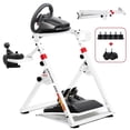 thumbnail image 1 of GTPLAYER Simulator Racing Wheel Stand for Logitech & Thrustmaster, Pedals NOT Included ,White, 1 of 7