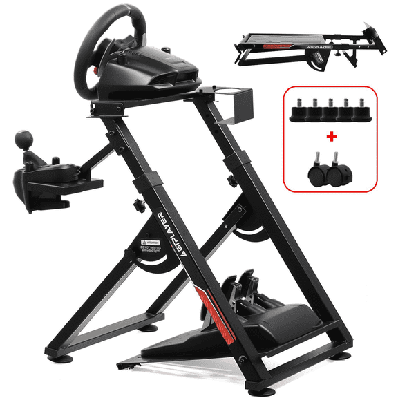 GTRACING GTPLAYER Sim Racing Wheel Steering Shifter Mount Adjustable Gaming Stand White