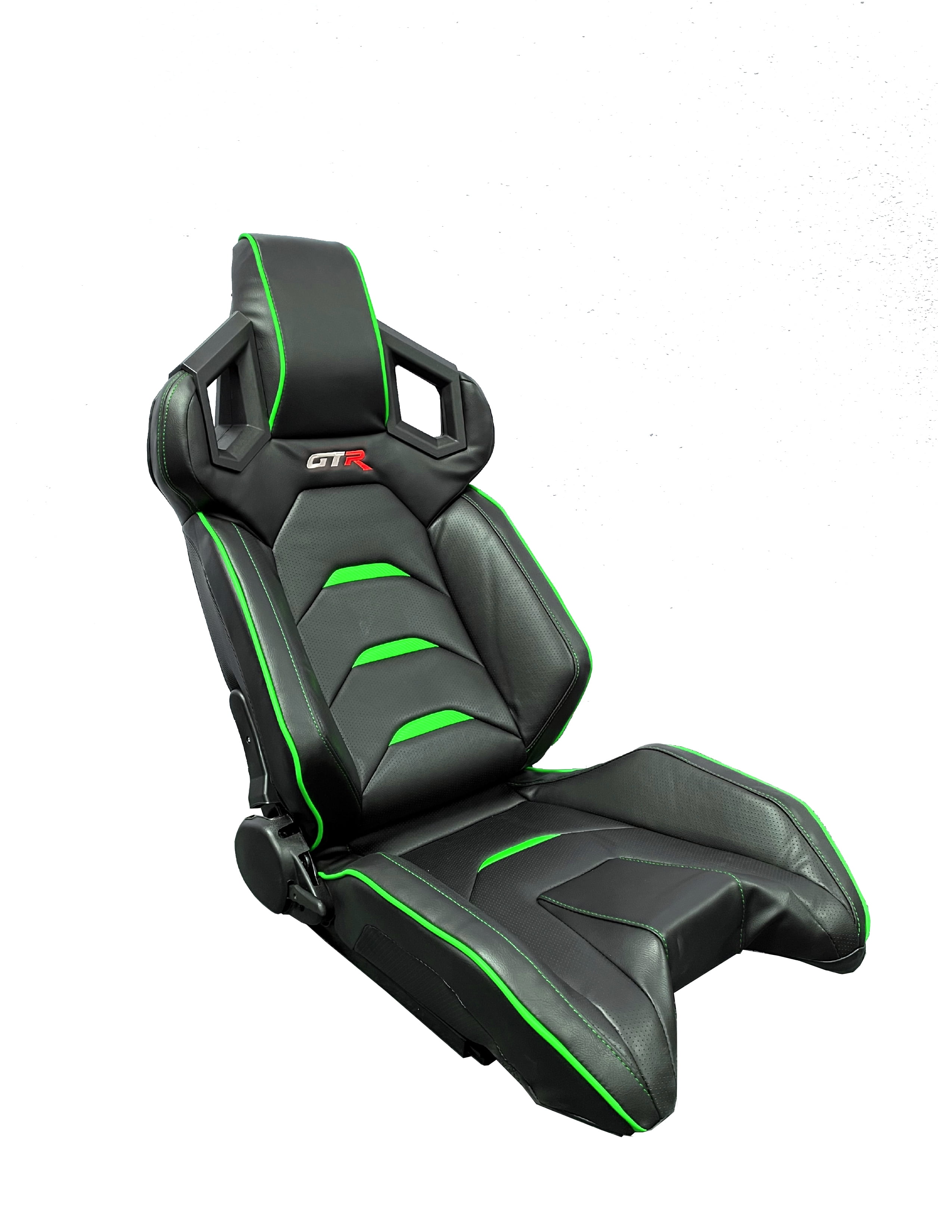GTR Black/Green Pista Premium Adjustable Leatherette Racing Seat