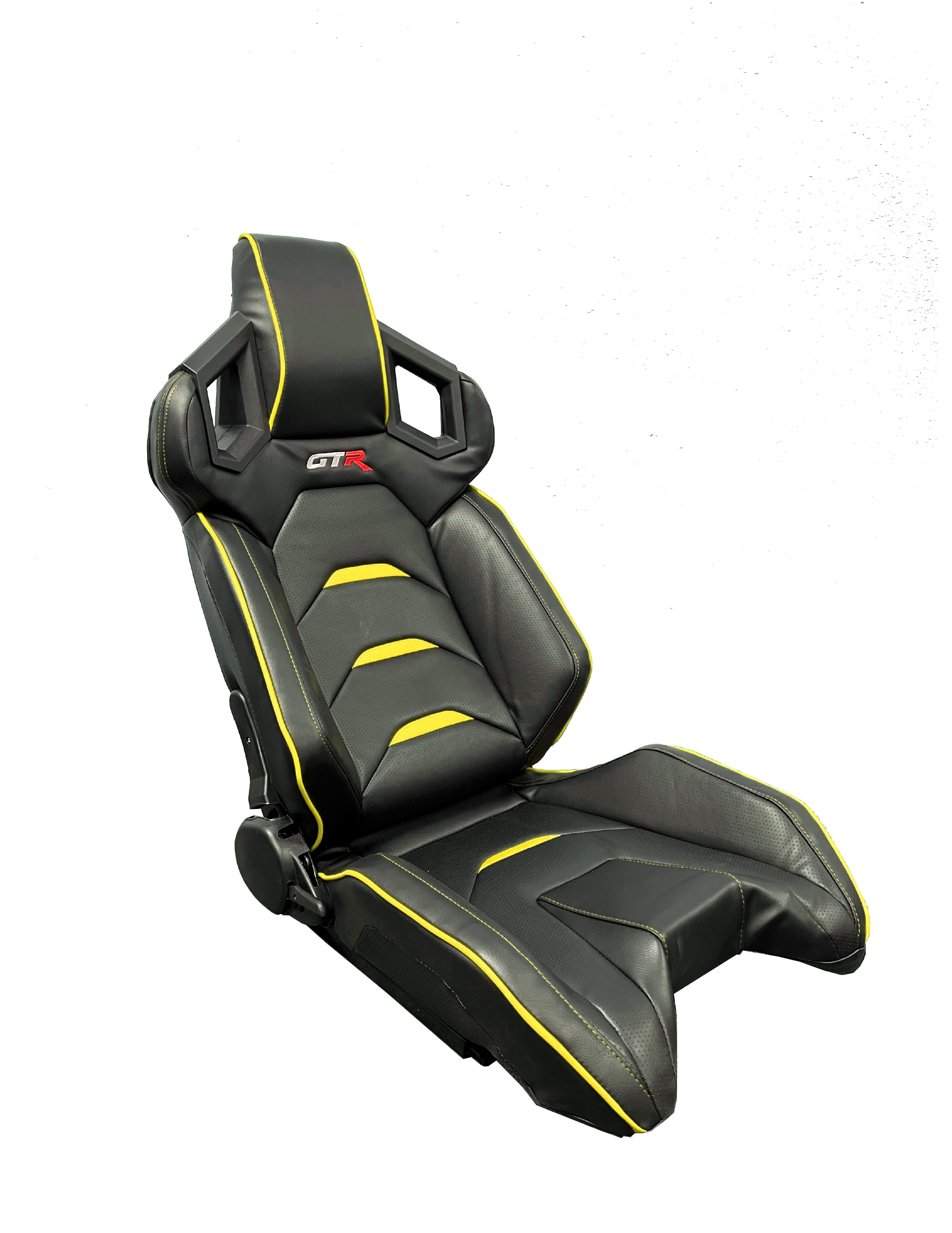 GTR Black/Yellow Pista Premium Adjustable Leatherette Racing Seat
