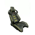 thumbnail image 1 of GTR Black/Yellow Pista Premium Adjustable Leatherette Racing Seat, 1 of 1