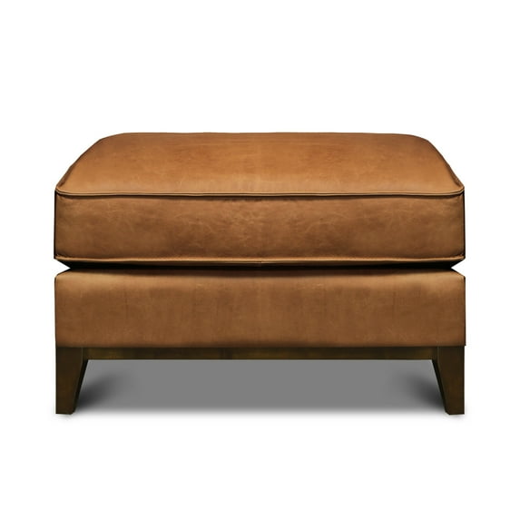GTR Leather Metropole 100% Top Grain Pull Up Mid-century Ottoman