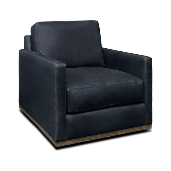 GTR Leather Monterrey 30.5" Wide Upholstered Swivel Chair, Napa Admiral