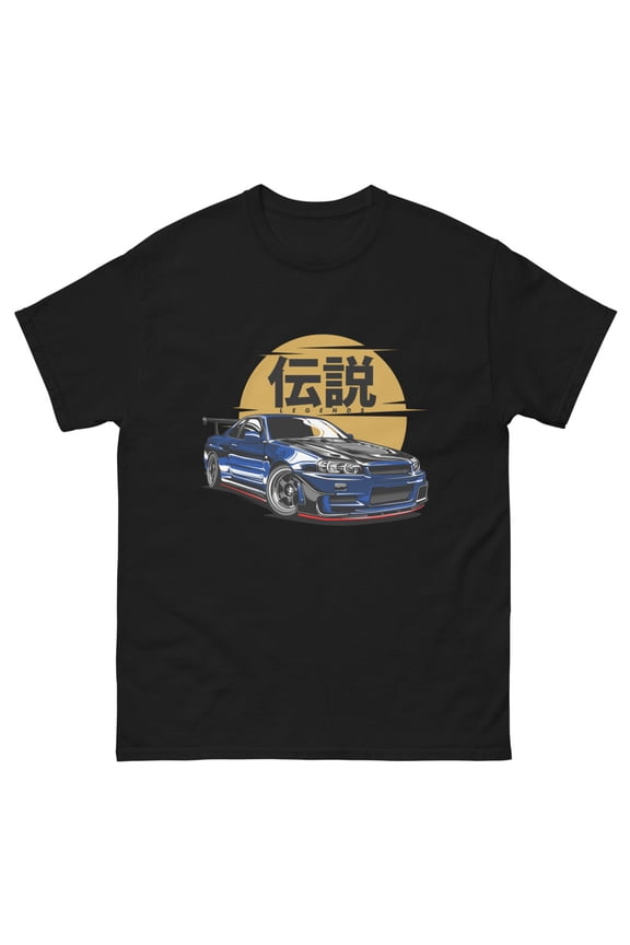 GTR Legend, Skyline japan import, drift king T-shirt (Black, 2XL)
