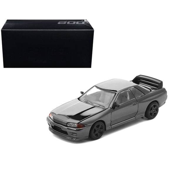 GTR R32 RHD (Right Hand Drive) Dark Chrome "The Dark Chrome Series" 1/64 Die Cast Model Car by Pop Race