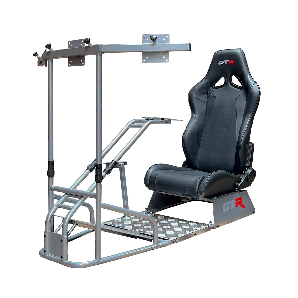 GTR Racing Simulator GTSF Model with Real Racing Seat Driving Simulator Cockpit with Gear Shifter Mount and Triple or Single Monitor Mount Walmart