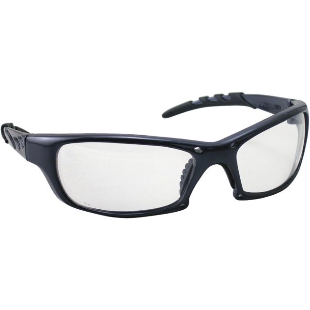 GTR Safety Glasses Charcoal Frame Clear Lens Polybag