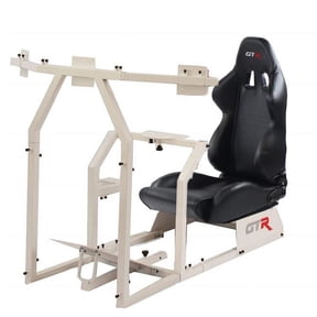 GTR Simulator GTA Triple Monitor Stand for 24 Inch Monitors, White