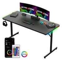 GTRACING 55-in Large RGB Gaming Desk T-Shaped Office Desk Deals