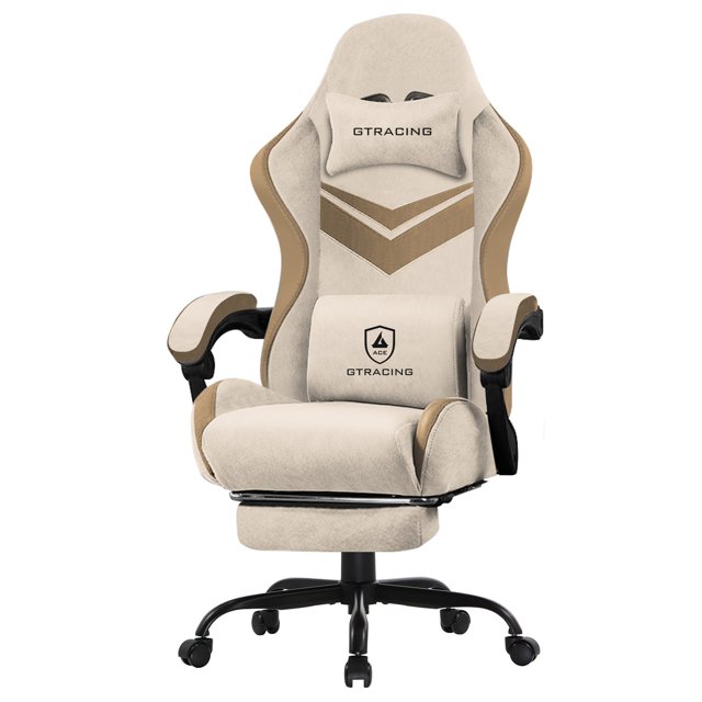 GTRACING Ergonimic Fabric Reclining Gaming Chair with Footrest and