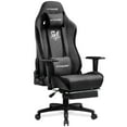 thumbnail image 1 of GTRACING Fabric Adjustable Height Reclining Gaming Office Chair with Footrest, Dark Gray, 1 of 7