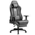 thumbnail image 1 of GTRACING Fabric Adjustable Height Reclining Gaming Office Chair with Footrest, Gray, 1 of 7