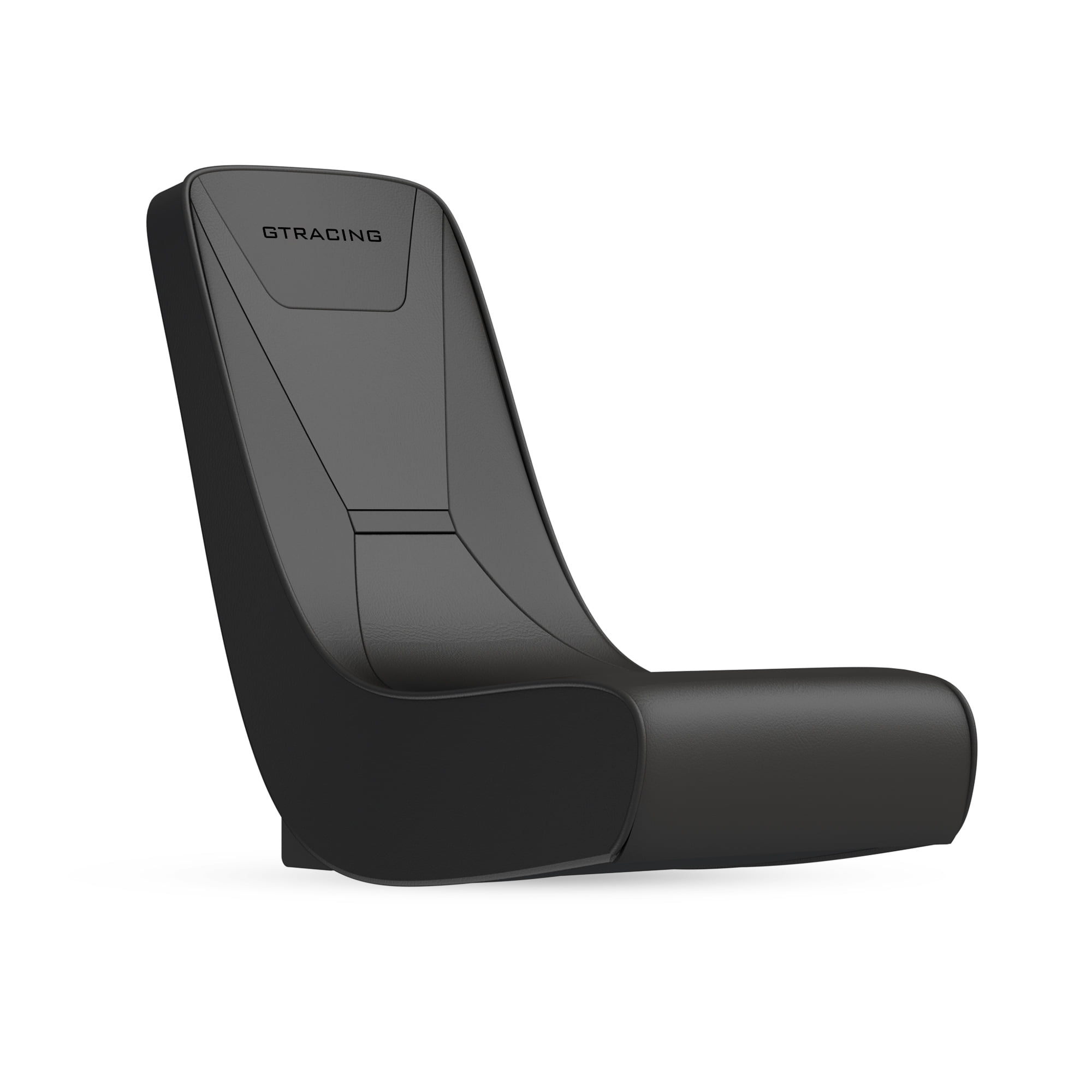 GTRACING Faux Leather Floor Rocker Video Gaming Chair Black