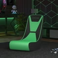 GTRACING Faux Leather Floor Rocker Video Gaming Chair, Green