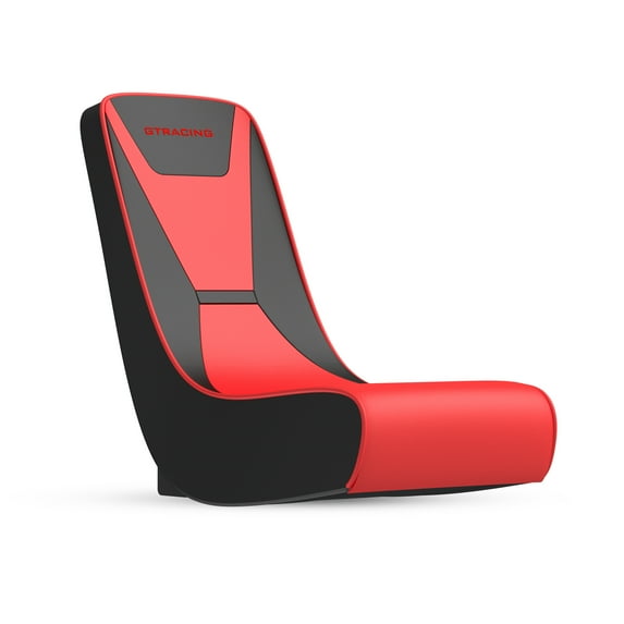 GTRACING Faux Leather Floor Rocker Video Gaming Chair, Red