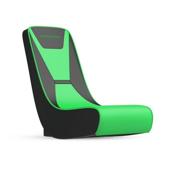 GTRACING Faux Leather Floor Rocker Video Gaming Chair, Green