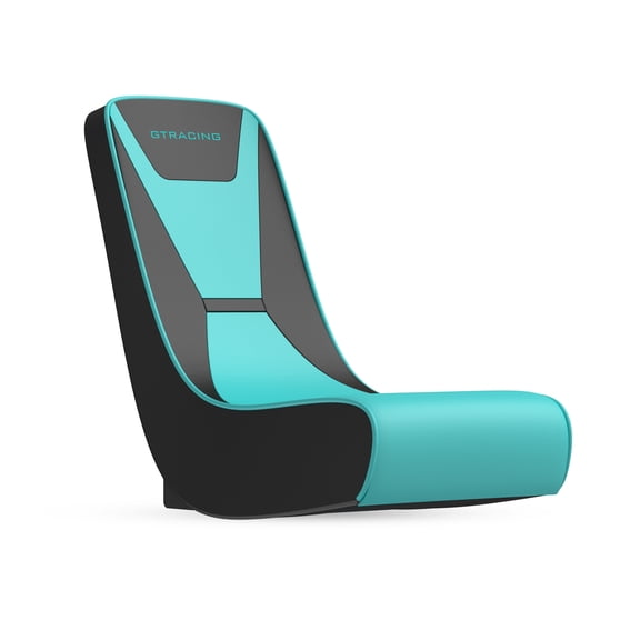GTRACING Faux Leather Floor Rocker Video Gaming Chair, Teal