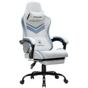 GTRACING GTW-300 Ergonomic Adjustable Height Reclining Fabric Gaming Chair , Gray/Blue