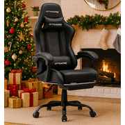 GTRACING Ergonomic GTWD-200 Gaming Chair with Adjustable Pillows and Footrest, Black