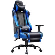 GTPLAYER Gaming Chair Office Chair PU Leather with Footrest&Adjustable Headrest,Blue