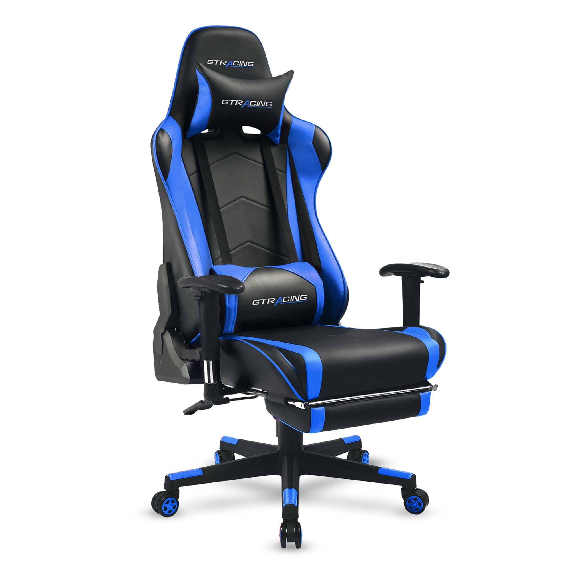 LUCKRACER Gaming Chair with Footrest Computer Office Desk Chair with Leg  Rest High Back Adjustable Swivel Lumbar Support Racing Style E-Sports Gamer  Chairs by GTRACING (Black), Welcome to consult 