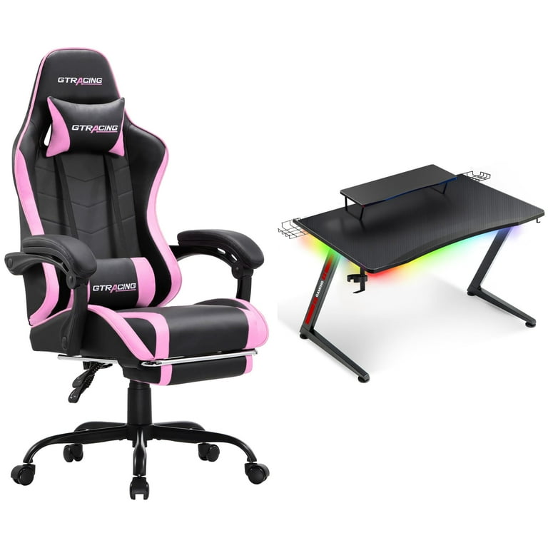 GTRACING Ergonomic Gaming Chair with Footrest and Z-Shaped Desk