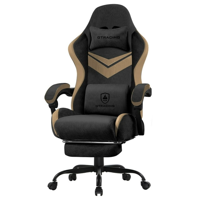 GTRACING Gaming Chair with Footrest Ergonomic Gaming Chair Fabric