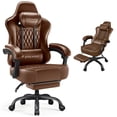 thumbnail image 1 of GTPLAYER Ergonomic Gaming Chair with Footrest and Lumbar Support, Chocolate Brown, 1 of 10