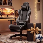 GTPLAYER Gaming Chair with Footrest Ergonomic Reclining Office Chair Swivel Rocker, Gray