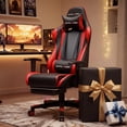 thumbnail image 1 of GTPLAYER Gaming Chair with Footrest Ergonomic Reclining Office Chair Swivel Rocker, Red, 1 of 7