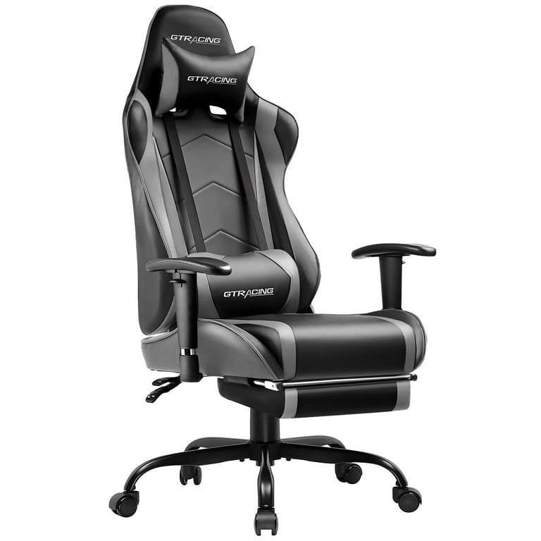 GTRACING Gaming Chair with Footrest PU Leather Office Chair with