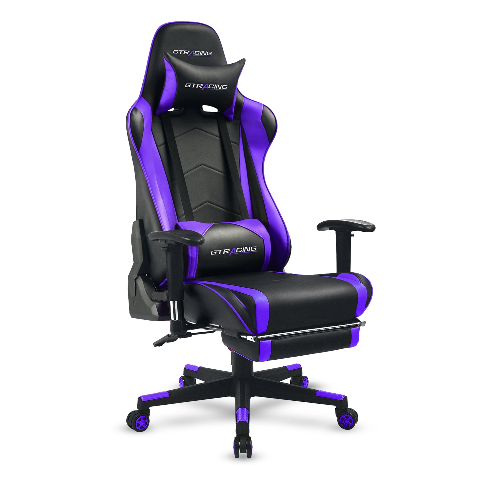 GTRACING Gaming Chair with Footrest PU Leather Office Chair with ...