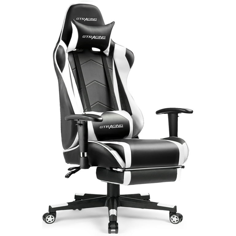 GTRACING Gaming Chair with Footrest PU Leather Office Chair