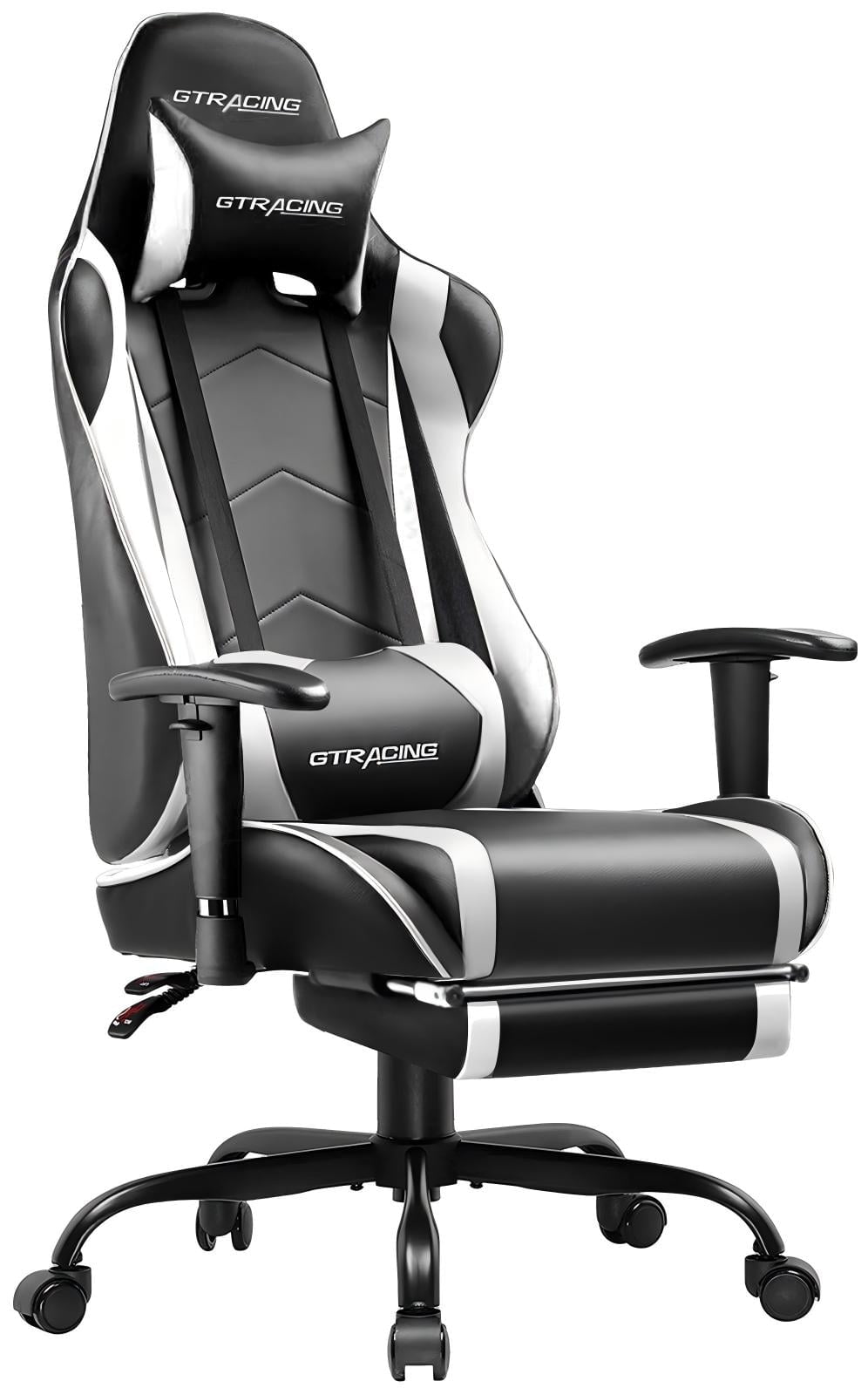 GTRACING Gaming Chair with Footrest PU Leather Office Chair with