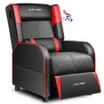thumbnail image 1 of GTRACING Gaming Recliner Chair Bluetooth Speakers Footrest Racing Style Single Living Room Sofa PU Leather Home Theater Seating Massage Lumbar Support, Red, 1 of 7