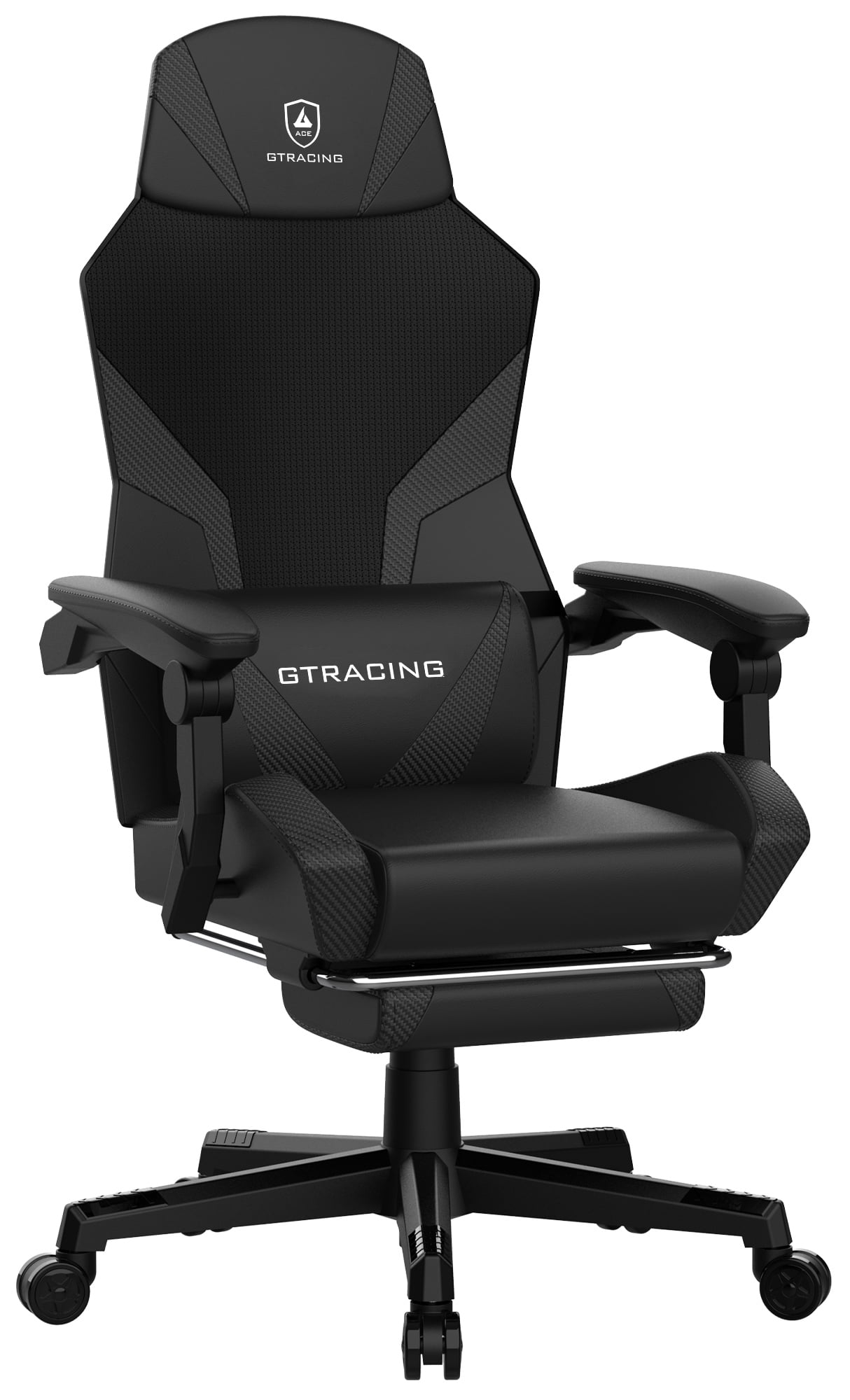 GTRACING Gaming Chair Ergonomic Fabric Reclining Chair with Footrest Adjustable Height Gray Blue Walmart