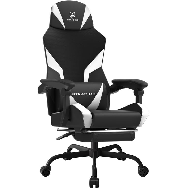 GTRACING LUFT-400 Mesh & Faux Leather Office Gaming Chair with Footrest, White GTRACING LUFT-400 Mesh & Faux Leather Office Gaming Chair with Footrest, White