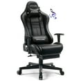 thumbnail image 1 of GTRACING Music Gaming Chair with Footrest Ergonomic Reclining PU Leather Office Chair, Black, 1 of 8