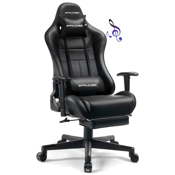GTRACING Music Gaming Chair with Footrest Ergonomic Reclining PU