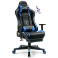 thumbnail image 1 of GTRACING Music Gaming Chair with Footrest Ergonomic Reclining PU Leather Office Chair, Blue, 1 of 5