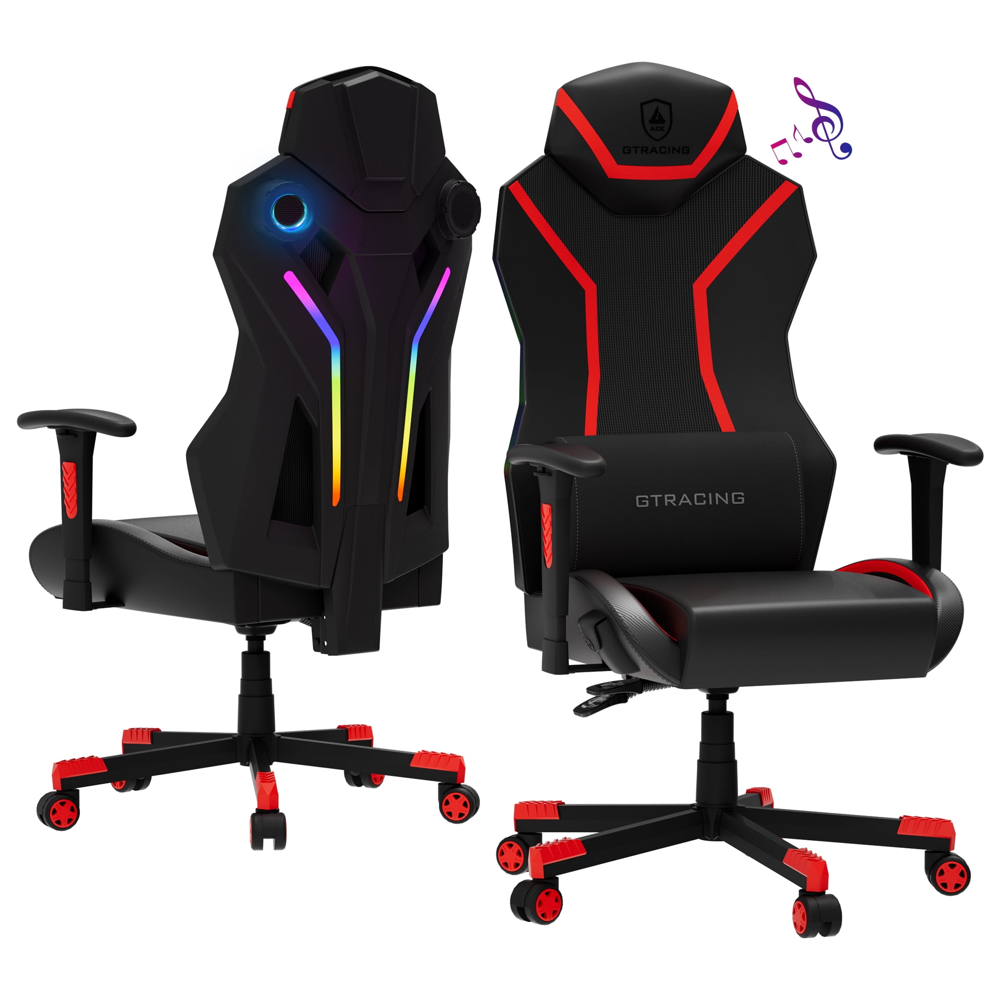 Gaming Chairs Walmart Com GTRACING RGB LED Bluetooth Speaker Gaming Chair D6793da9 39e4 4cea A100 