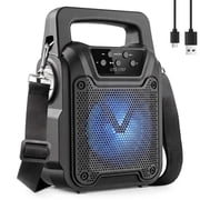 Portable Solar Bluetooth Speaker, Wireless Speaker with Camping Light, Rechargeable Outdoor Speaker for Camping, Travel, Outdoor Activities