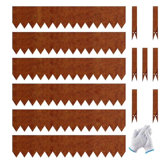 GTSABWAY 20Ft 6-Pack 6"x40" No-Dig Bendable Cor-Ten Weathering Steel Landscape Edging Hammer-in Border for Garden Tree Rings Pre-Rusted