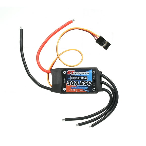 GTSKYTENRC ESC for Remote Control Car/Boat/Ship, 30A Brushless Motor Controller, Pneumatic Propeller