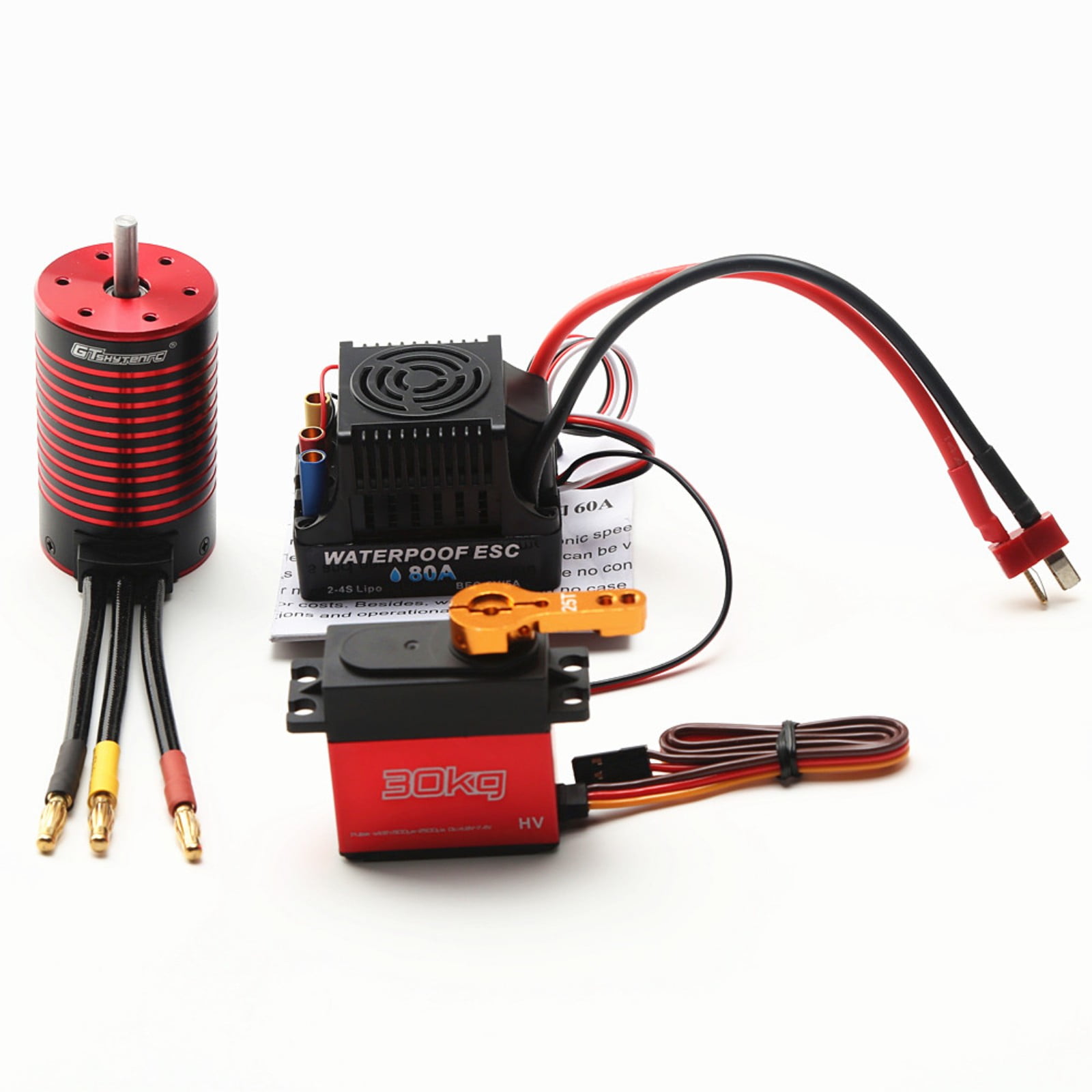 Gtskytenrc Waterproof Brushless Motor Kv With A Brushless Esc With Kg Servos For