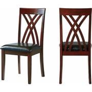 GTU Dining Room Chair Set of 2 with Upholstered PU Seat and Wood Frame in Cherry/Brown