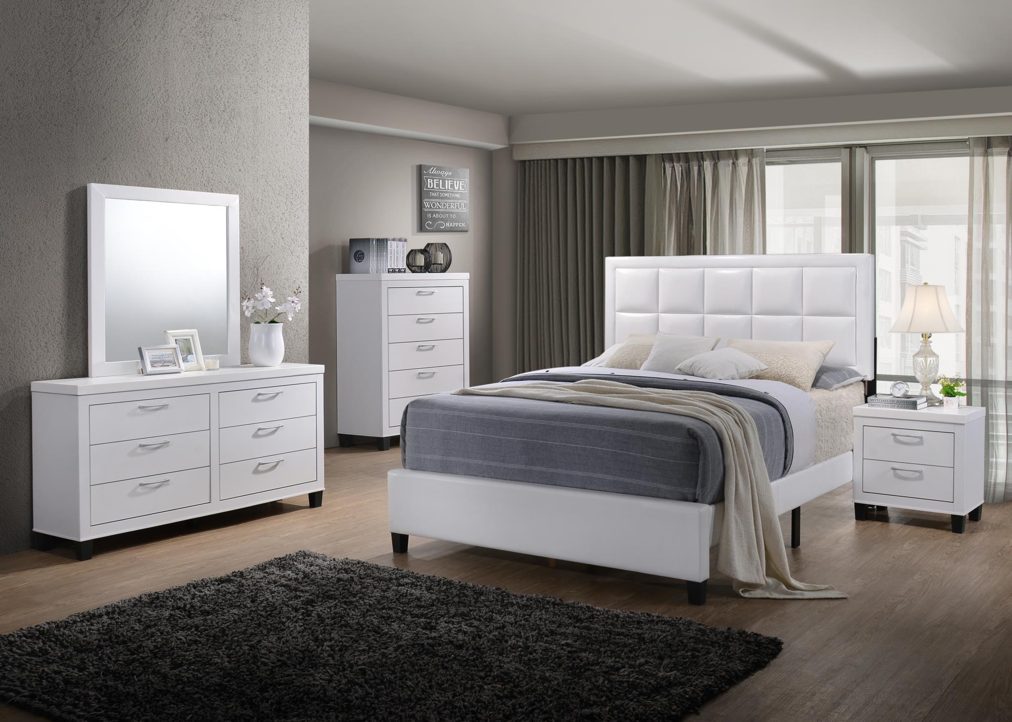 GTU Furniture Contemporary Styling White 4Pc Queen Bedroom Set - image 1 of 5